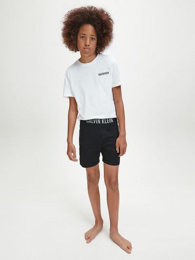 Calvin Klein Ruhák HU205200 | Calvin Klein Crew Neckline Fiu Pizsama Szett Fehér / Fekete